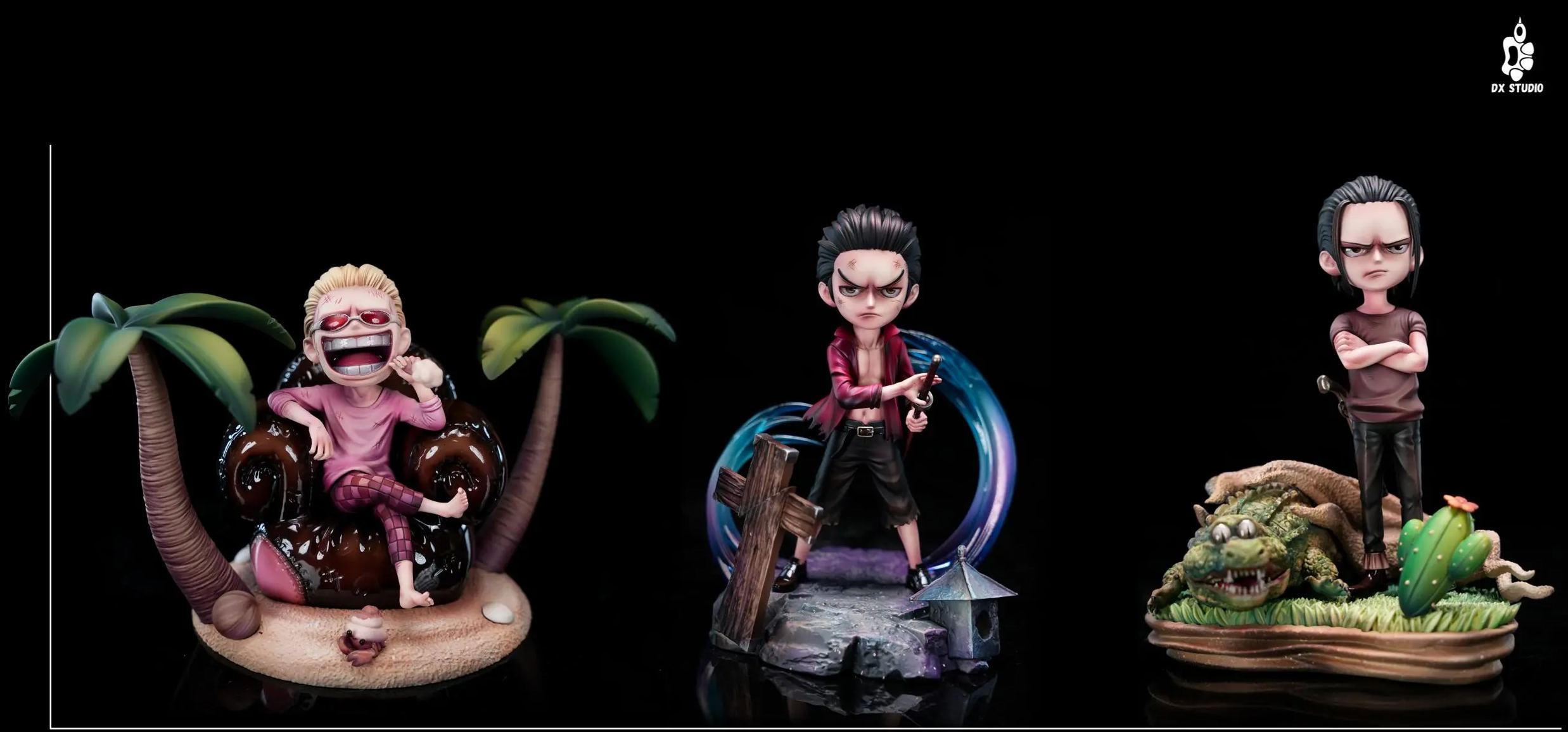 DX Studio -One Piece Childhood Doflamingo X Crocodile X Mihawk Statue 