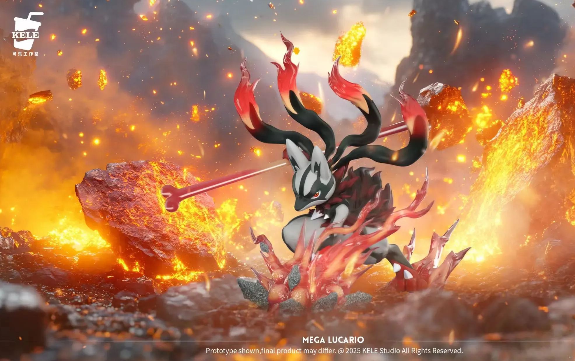 KELE Studio -  Pokemon Pokedex 1/20 Series 05 Mega Lucario Statue 