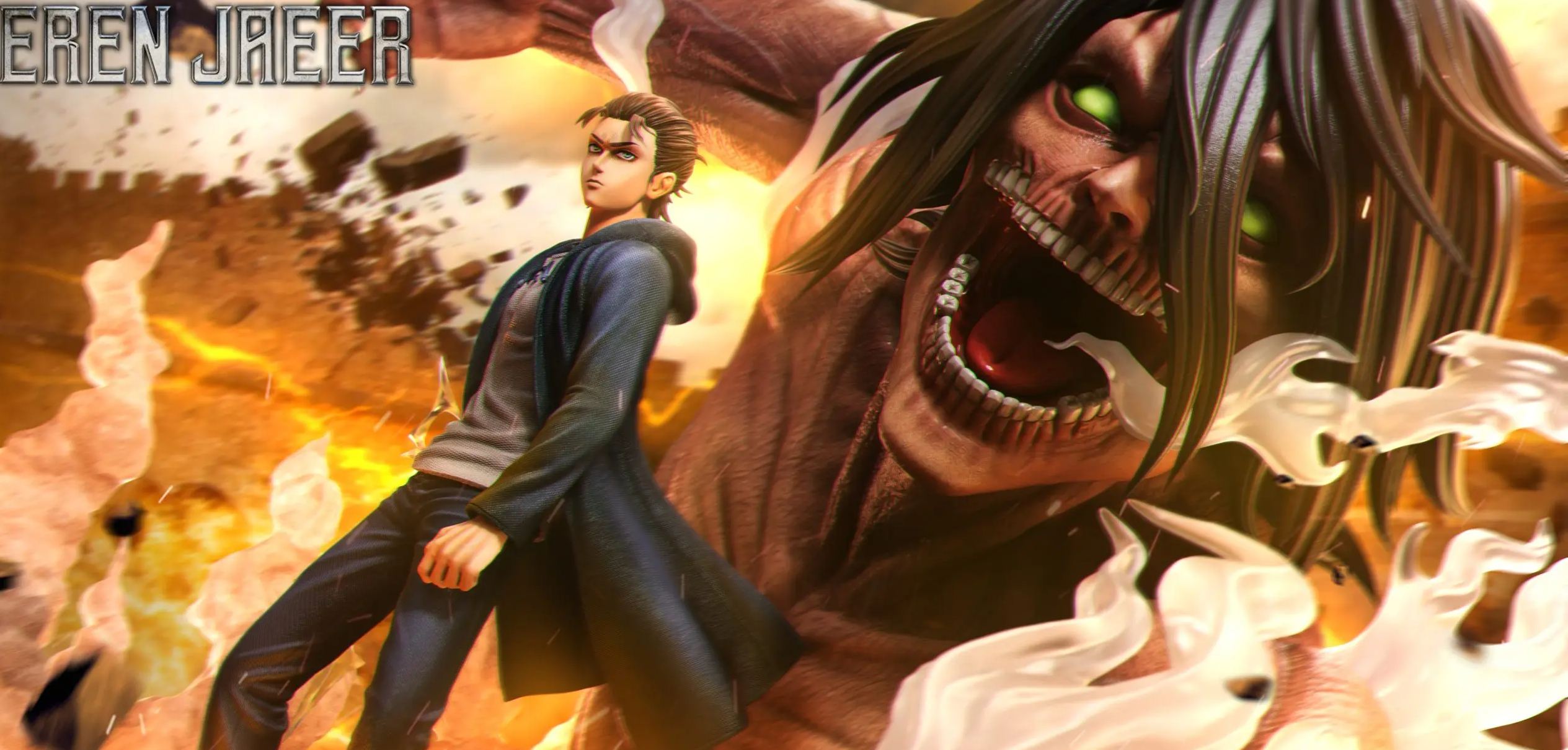 Void Studio - Attack on Titan The Nine Titans Resonance Series First Wave: Eren vs. Pieck Statue 