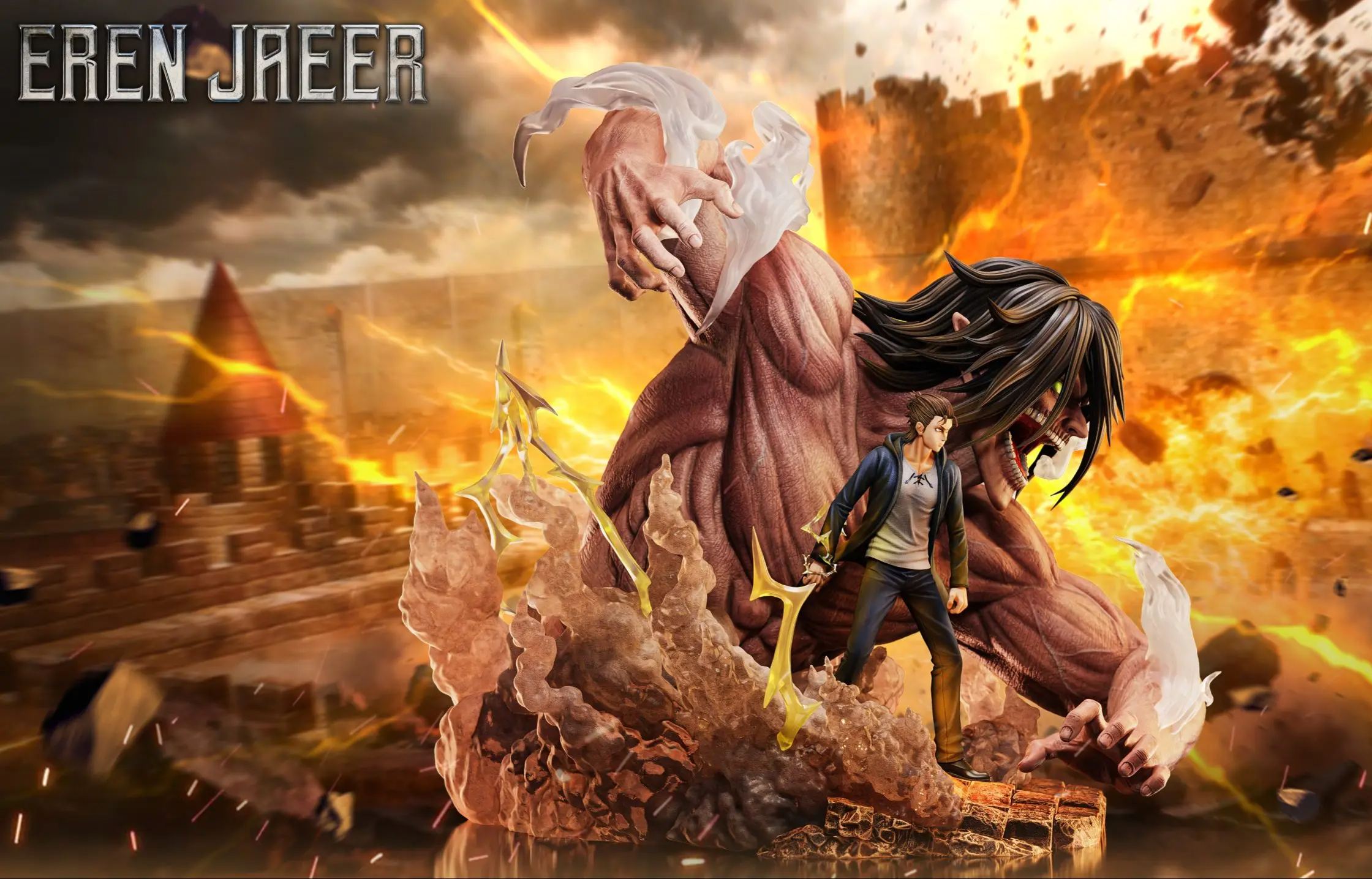 Void Studio - Attack on Titan The Nine Titans Resonance Series First Wave: Eren vs. Pieck Statue 