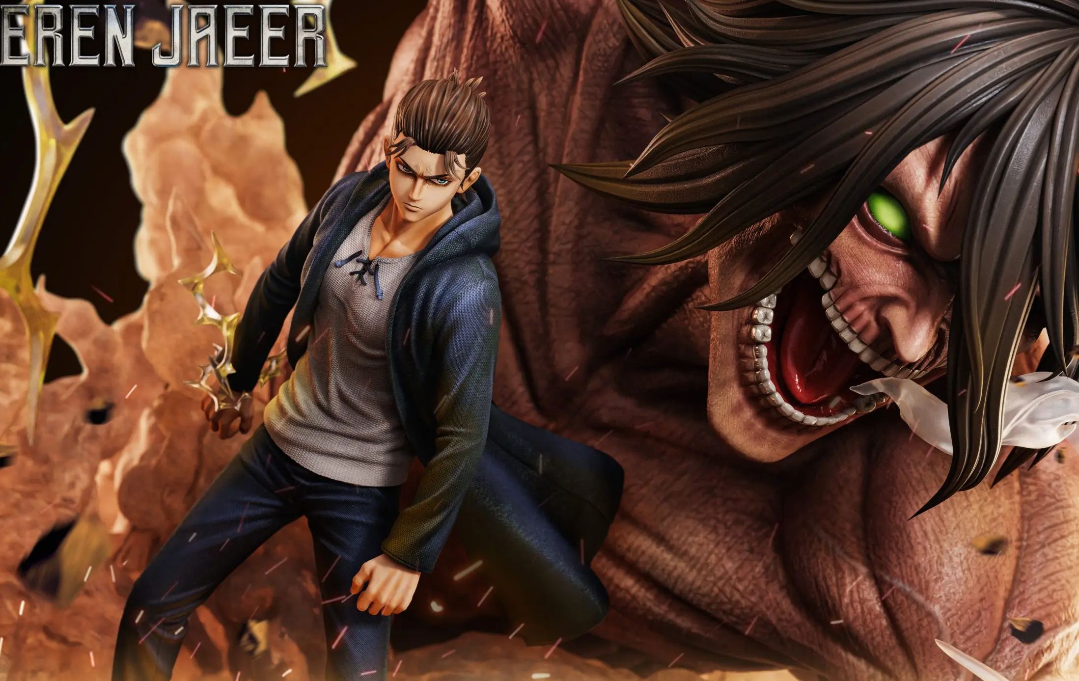 Void Studio - Attack on Titan The Nine Titans Resonance Series First Wave: Eren vs. Pieck Statue 