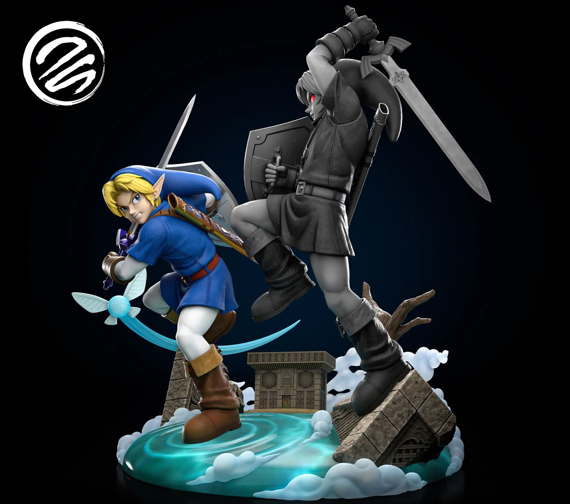 Dream Studio - Link Vs Dark Link The Legend of Zelda Statue 