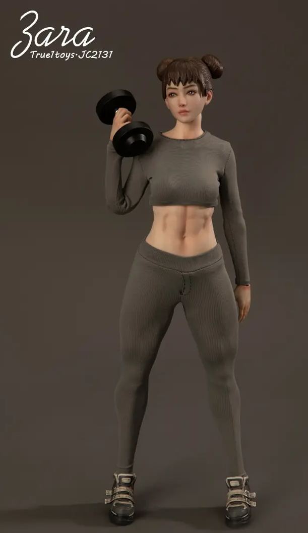 True1Toys - 1/6 Sport Girl ZARA - Gray Hair X Brown Hair Action Figure (Licensed)Statue 