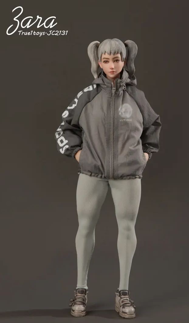 True1Toys - 1/6 Sport Girl ZARA - Gray Hair X Brown Hair Action Figure (Licensed)Statue 