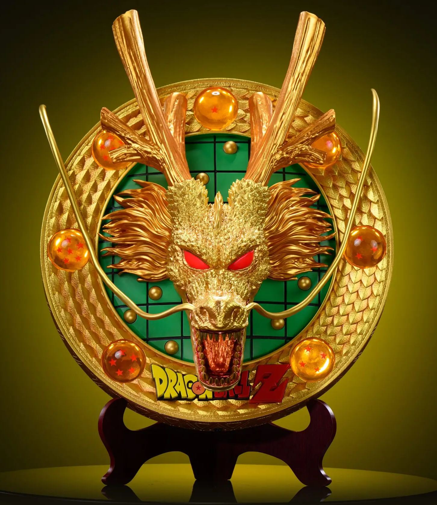 WH Studio - Golden Shenron 3D Wall-Mounted Table Display Dragon Ball Statue 