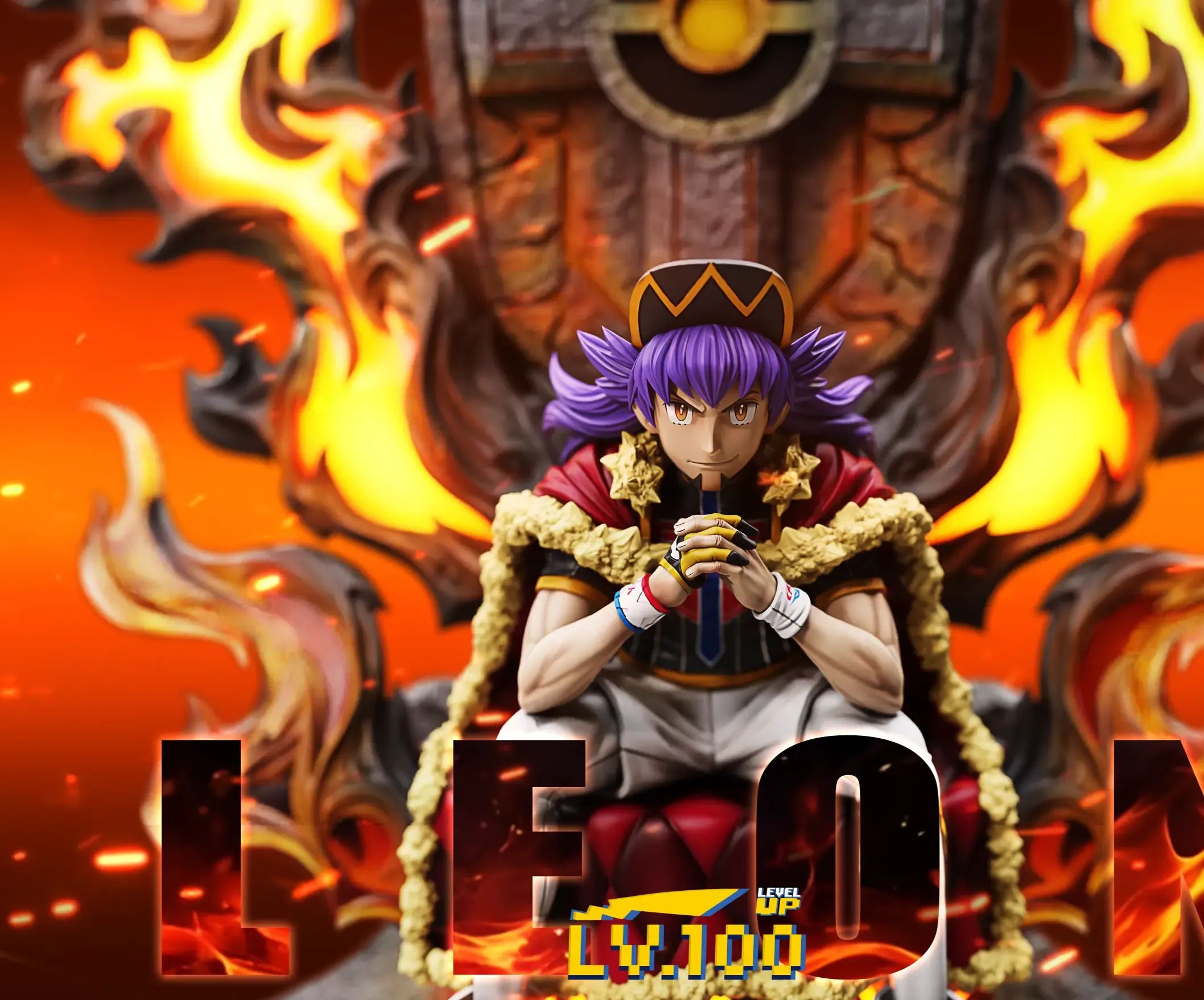 LV.100 Studio - Eight Master Throne Series 01 Leon Pokemon Statue