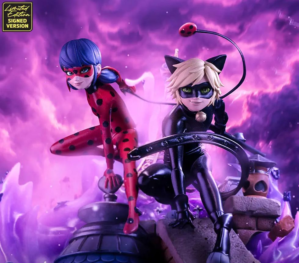 Iron Studio - Lady Bug and Cat Noir Miraculous 10th Anniversary Signed Edition - Deluxe Art Scale 1/10 Statue (Licensed)