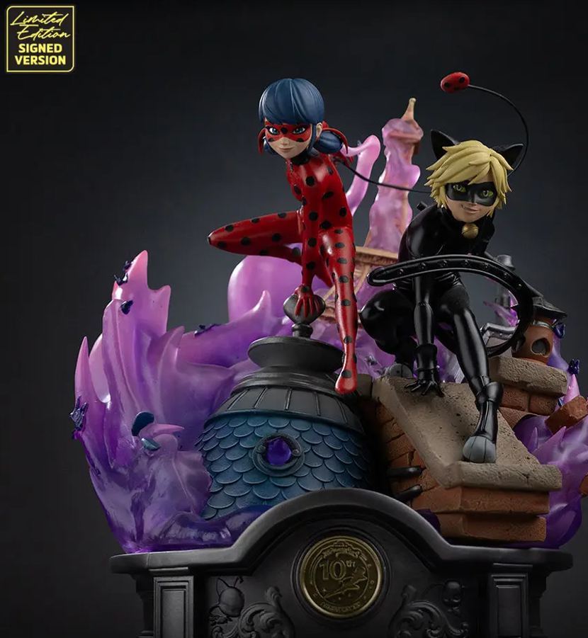 Iron Studio - Lady Bug and Cat Noir Miraculous 10th Anniversary Signed Edition - Deluxe Art Scale 1/10 Statue (Licensed)