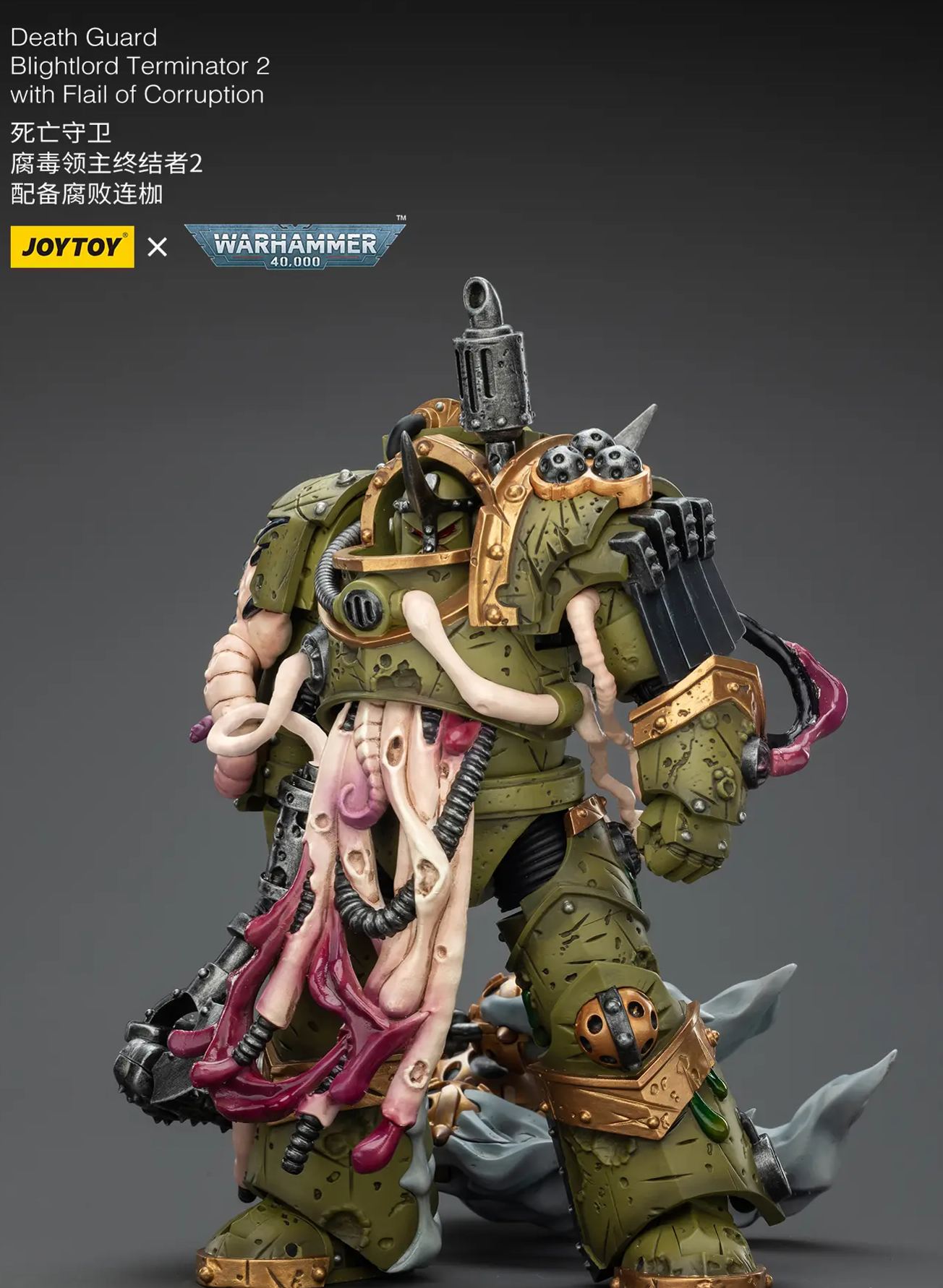 JOYTOY - Warhammer 40K 1/18 Death Guard Blightlord Terminator Squad X Plague Marine lcon bearer JT02861 JT02878 JT02885 JT02915 (Licensed)Statue 