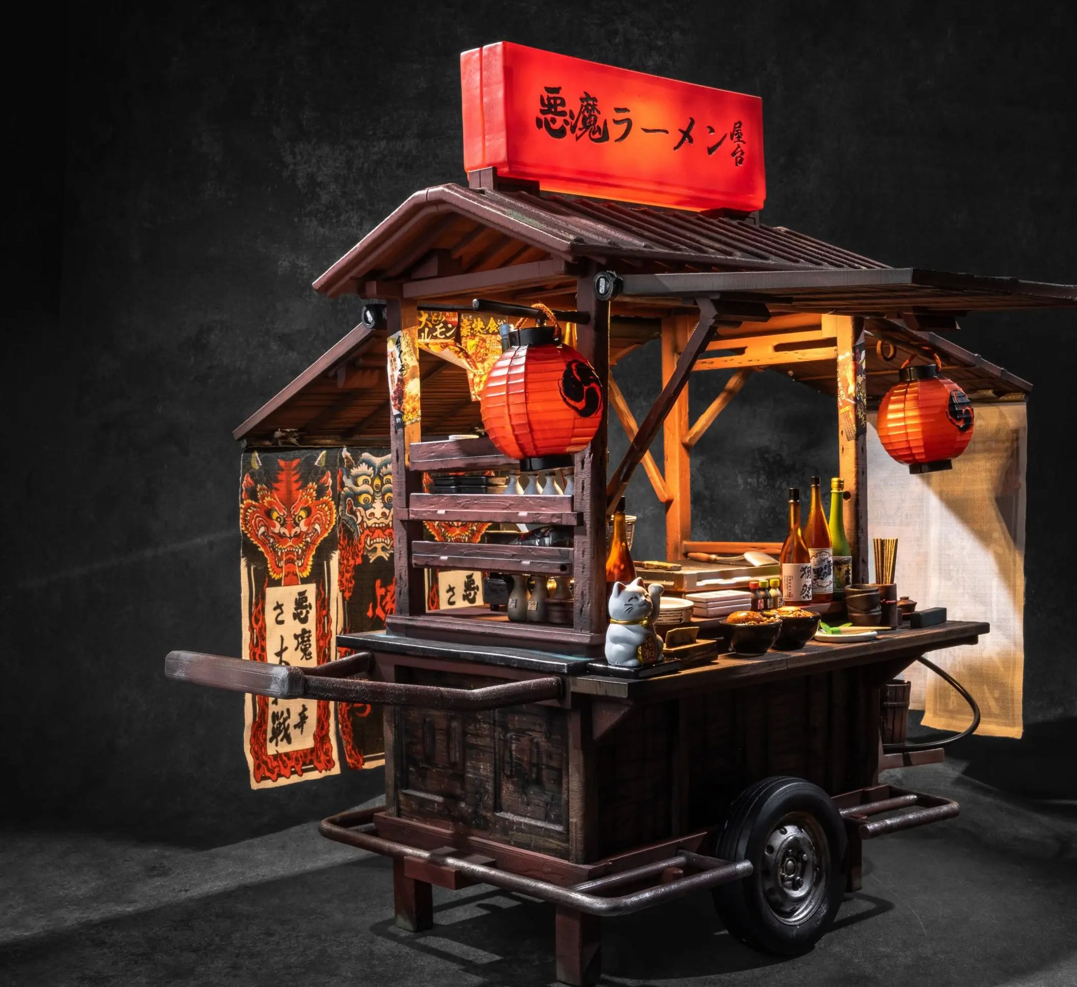 ART FUTURE - Devil Ramen Stall - Kyoukawa Setsuna X Kurono Mei Action Figure X Complete Scene Set (Licensed)Statue 