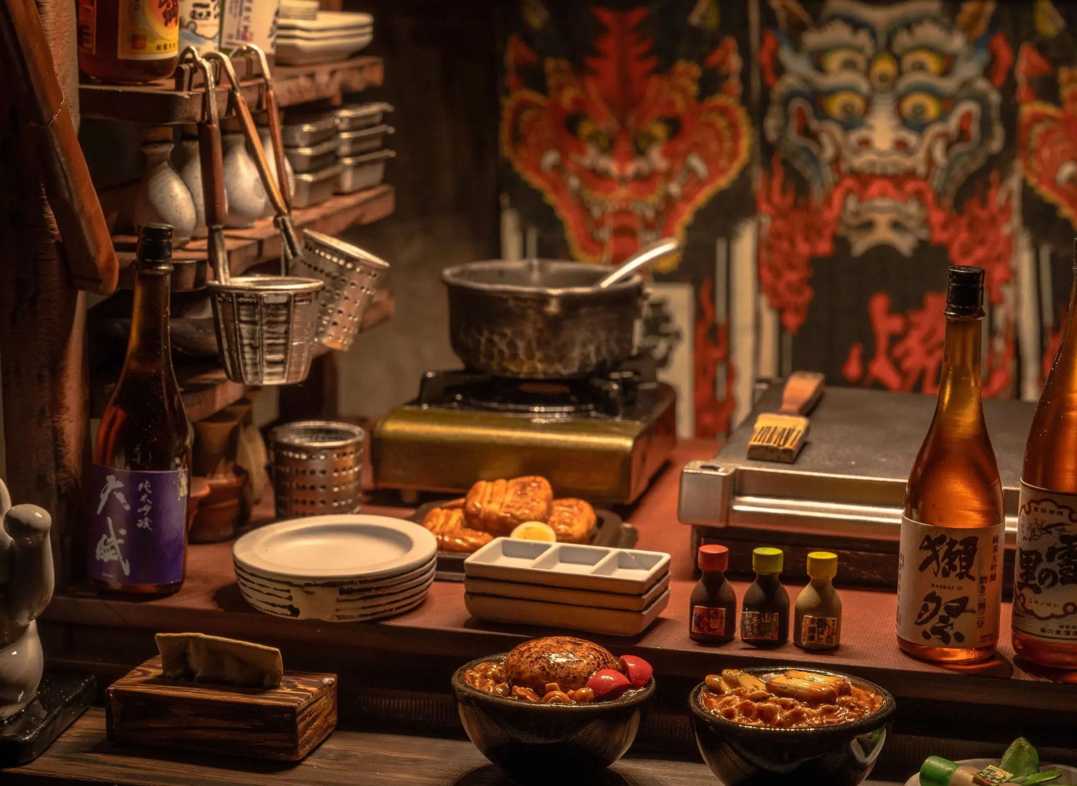 ART FUTURE - Devil Ramen Stall - Kyoukawa Setsuna X Kurono Mei Action Figure X Complete Scene Set (Licensed)Statue 