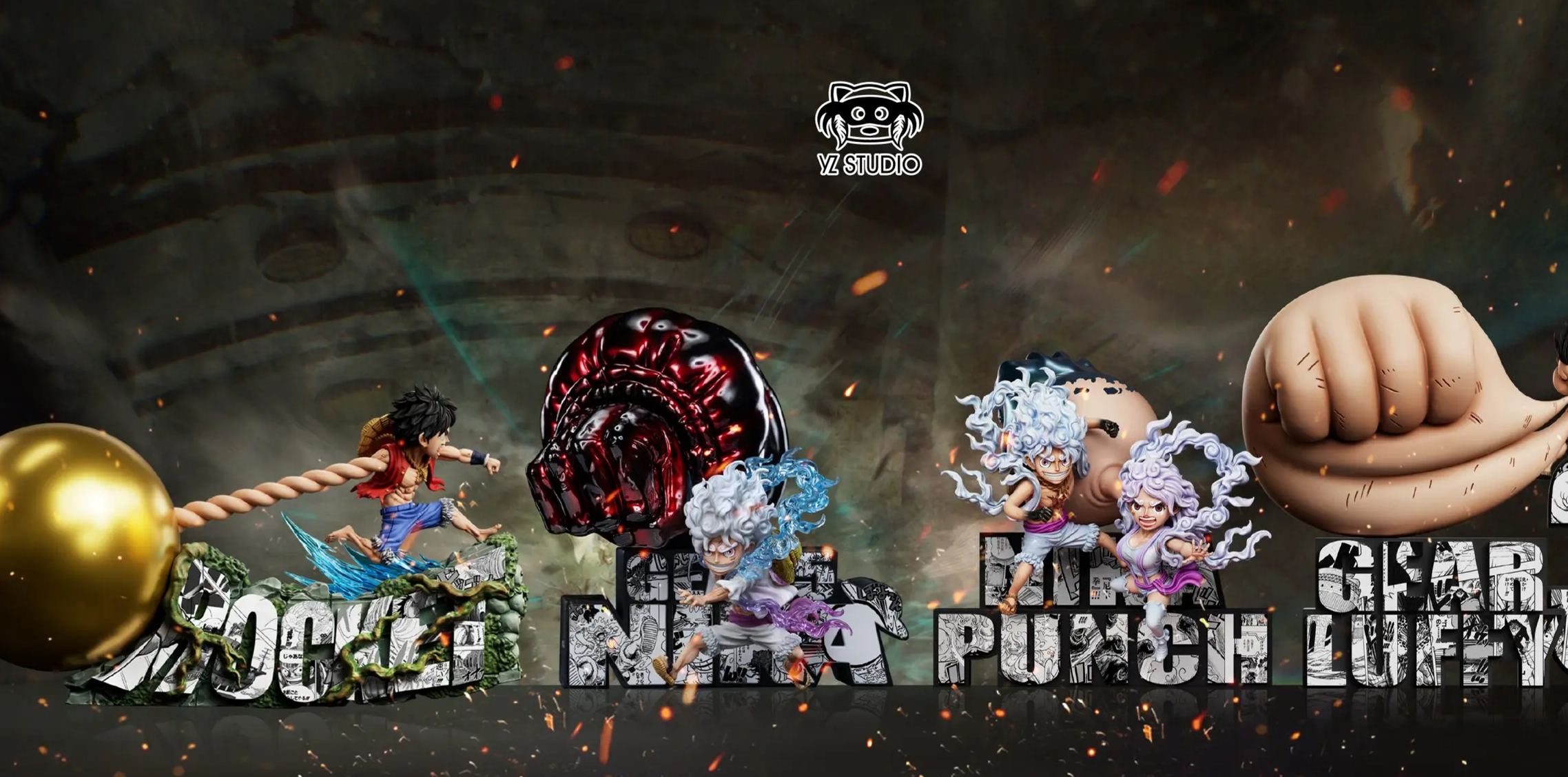 YZ Studio - Egghead Nikka Luffy x Nikka Jewelry Bonney One Piece Statue 