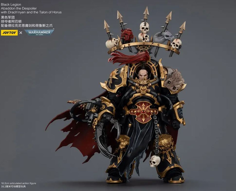 JOYTOY - 1/18 Black Legion Abaddon the Despoiler with Drach'nyen and the Talon of Horus JT02922 (Licensed) Statue