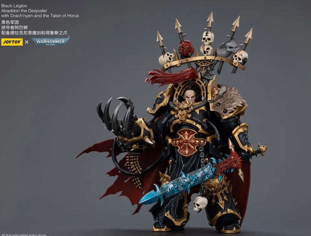 JOYTOY - 1/18 Black Legion Abaddon the Despoiler with Drach'nyen and the Talon of Horus JT02922 (Licensed) Statue