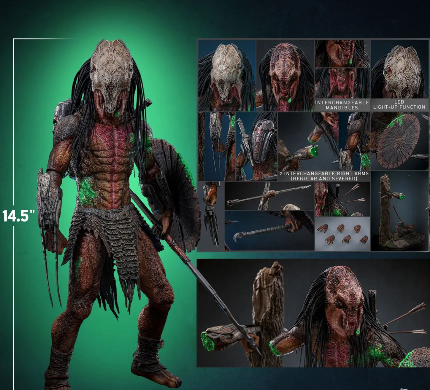 Hottoys - 1/6 Prey: The Predator - TMS173 Rampage Predator Battle-Damaged Ver. Action Figure (Licensed) Statue