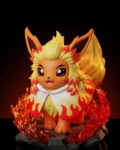 ZH Studio - Flareon Flame Spirit Pokemon Statue