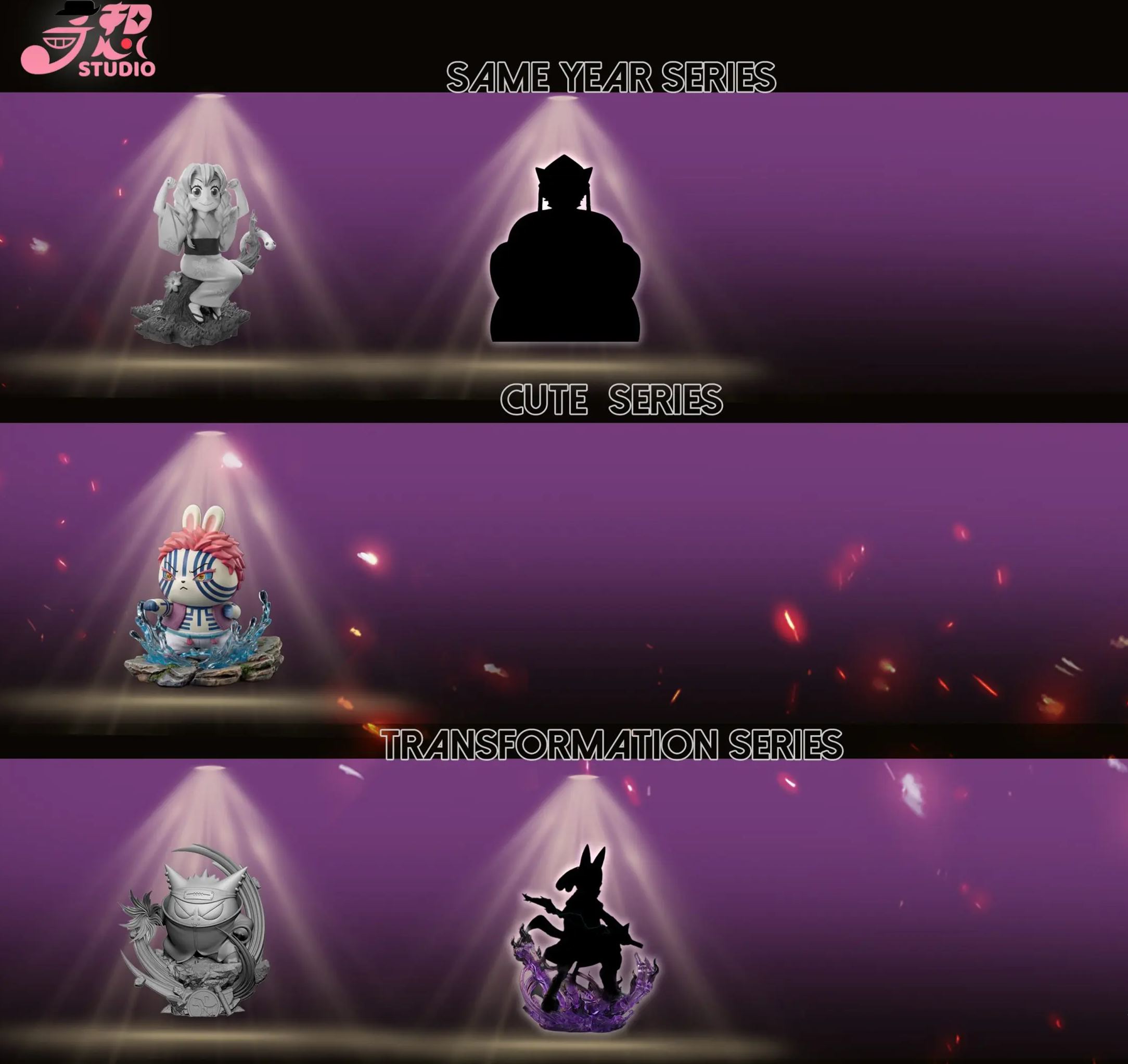 Qi Xiang Studio - Fanfic Chibi Series 01 Usagi Cosplay Demon Slayer Akaza Chiikawa Statue