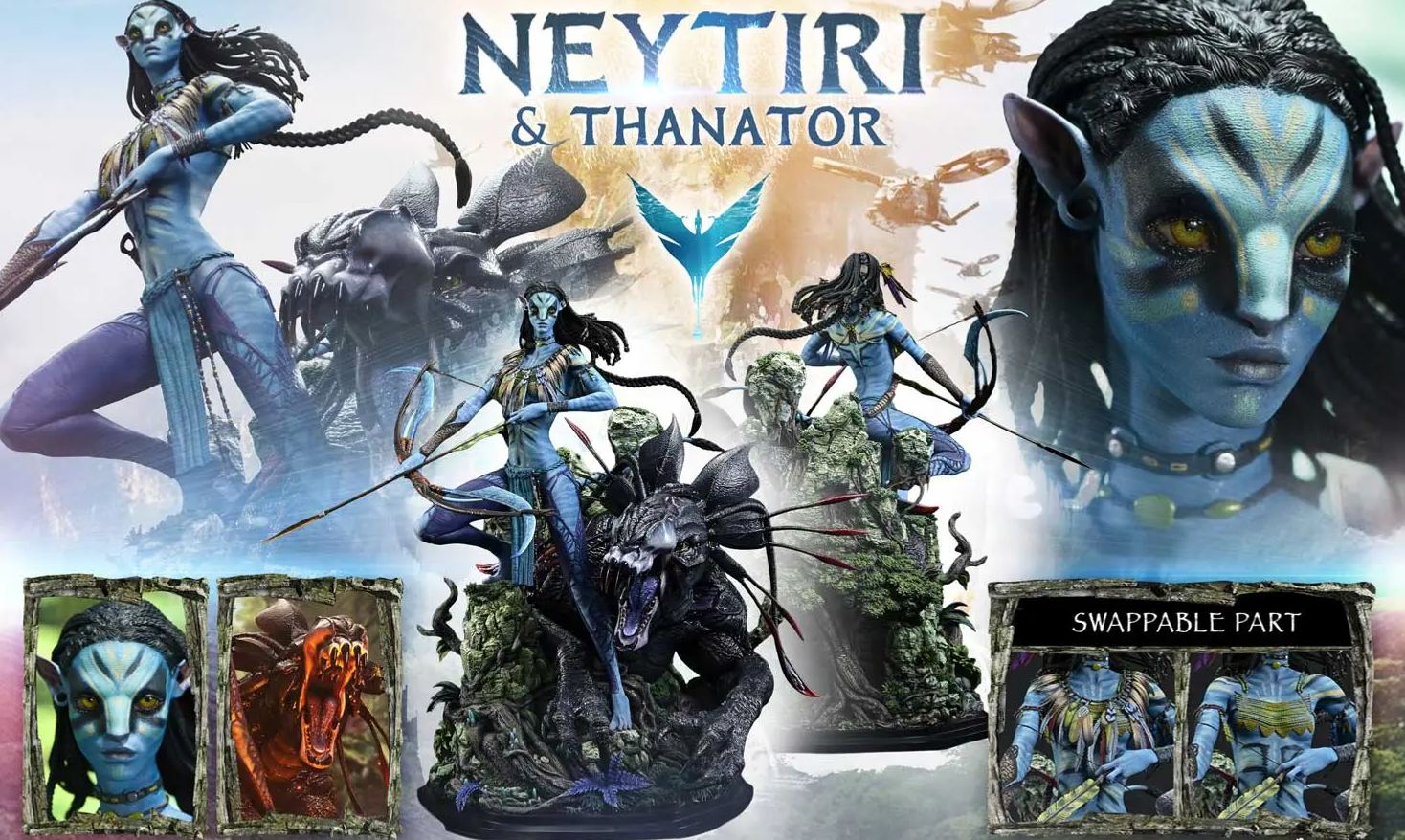 Prime 1 Studio - Real Elite Masterline Avatar Film Neytiri X Thanator Avatar Legacy Collection  Licensed Statue