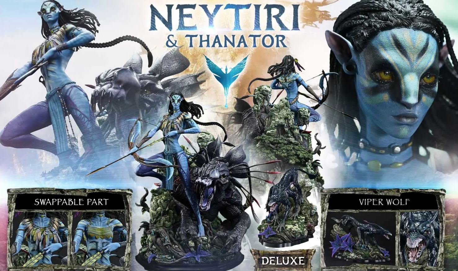 Prime 1 Studio - Real Elite Masterline Avatar Film Neytiri X Thanator Avatar Legacy Collection  Licensed Statue