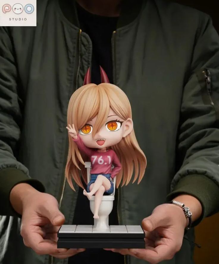 Popo Studio - Chibi Figure Power Tabletop Chainsaw Man Statue