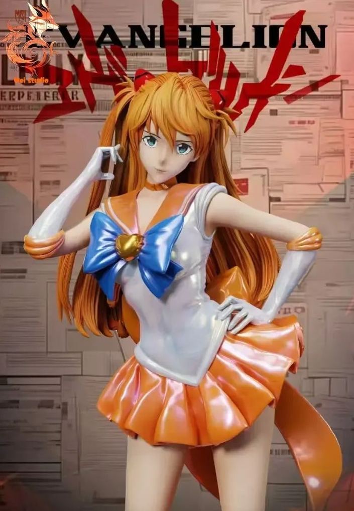 Mei Studio - Soryu Asuka Langley Cosplay Sailor Moon Mina Aino Neon Genesis Evangelion Statue 