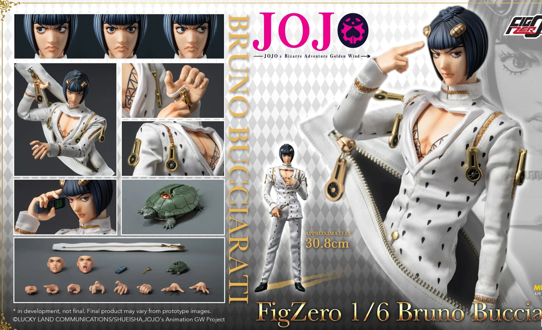 Threezero - JOJO’s Bizarre Adventure Golden Wind FigZero 1/6 Bruno Bucciarati 3Z06590M0 Licensed Statue