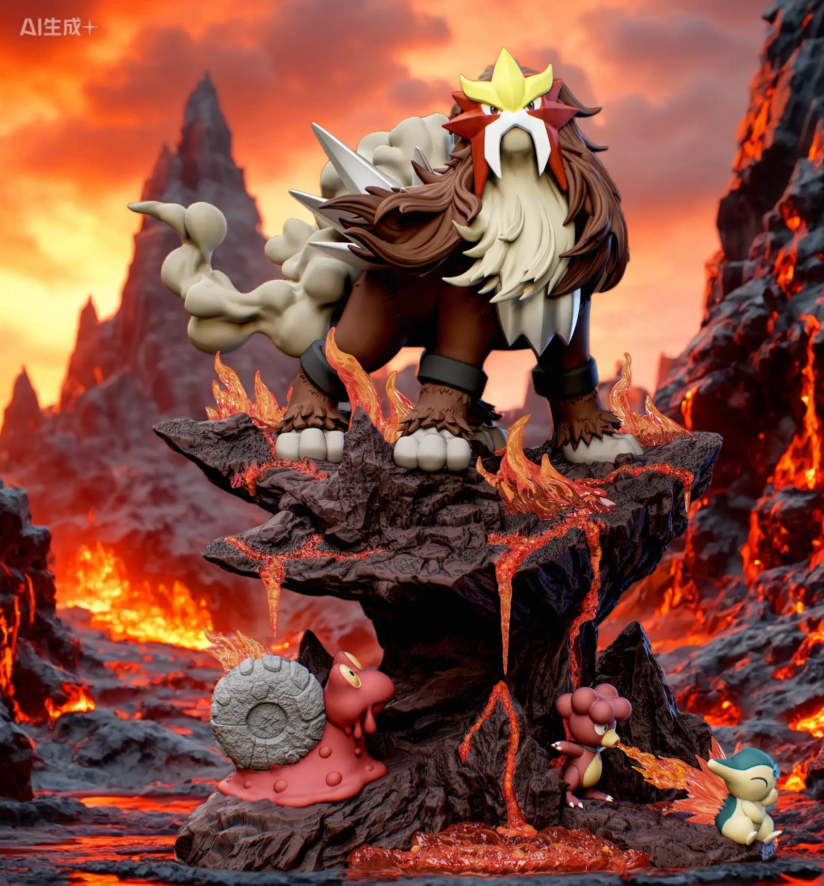 Smile Studio - Entei 3st series of the Ecology gk series Pokemon Statue 