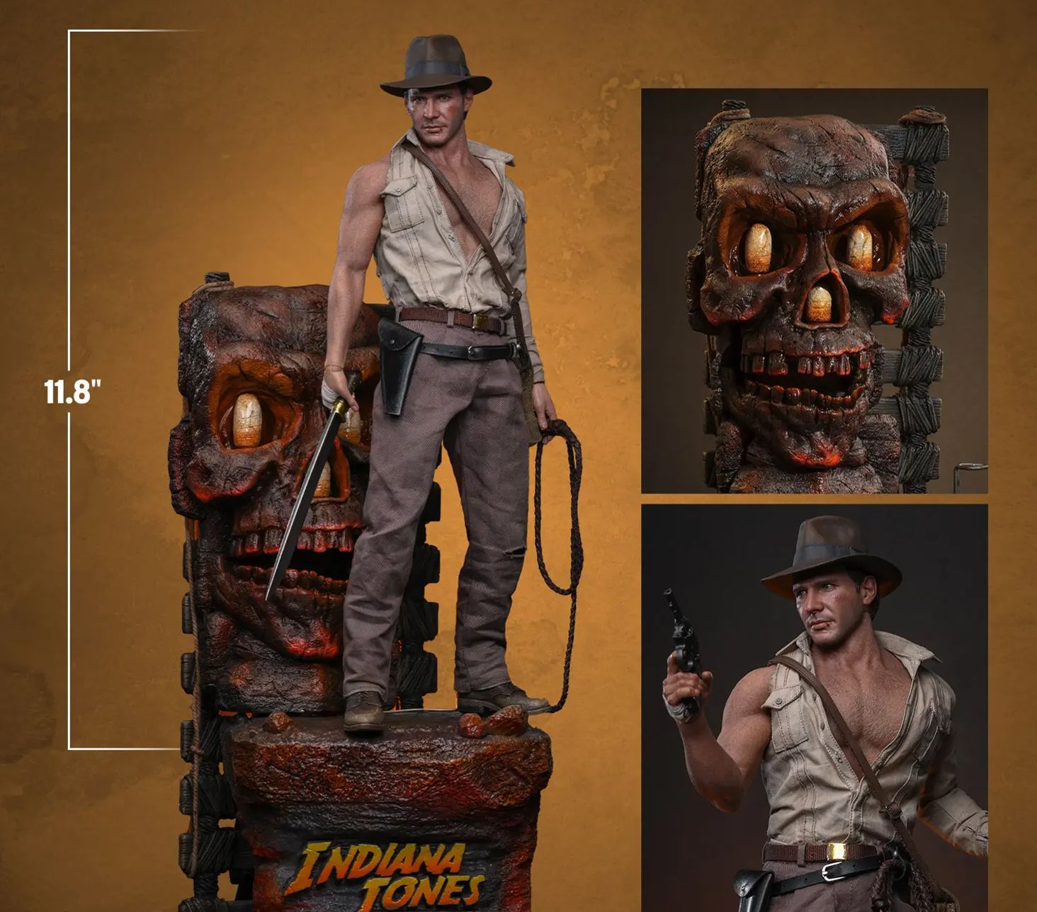 Hottoys - 1/6 Indiana Jones and the Temple of Doom Dr. Henry Jones MMS860 MMS861 Licensed Statue