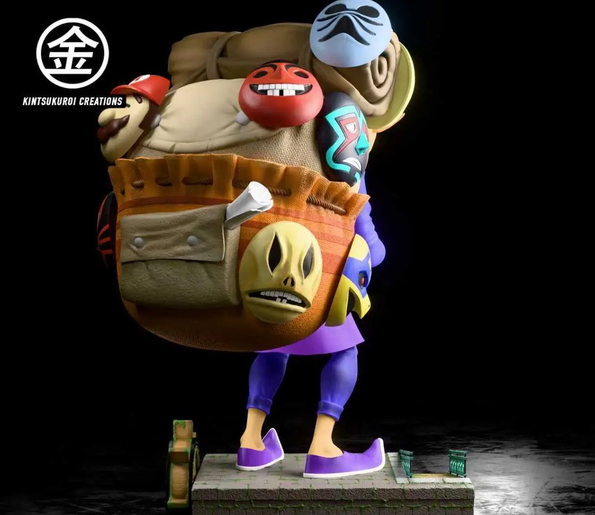 Kintsukuroi Creations Studio - Happy X Angry Mask Salesman The Legend of Zelda Statue