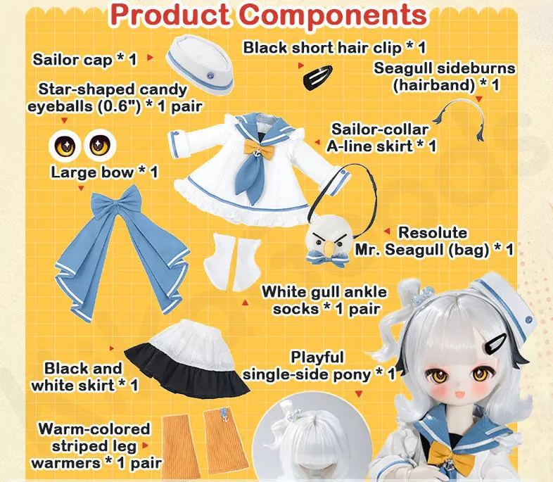 Tiny Fox - TinyFox Sailer 1/6 Points Angel Body Ball-joint Doll Licensed Statue