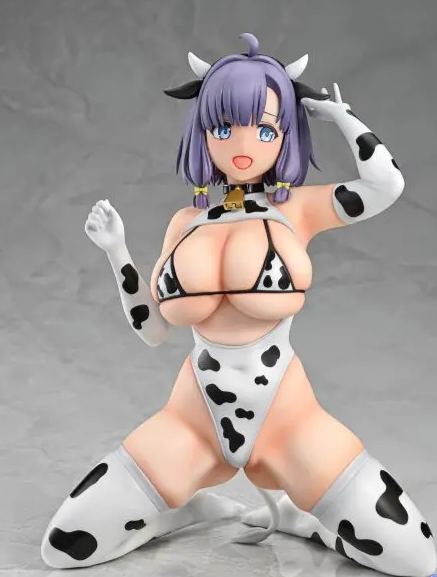 Q-six - Nukitashi THE ANIMATION Misaki Hotori Cow Pattern Costume 1/5 Complete Figure Licensed Statue
