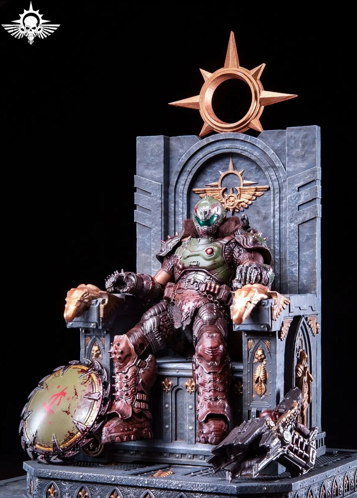 Xing Lan Gong Fang - Universal Warhammer-style Temple Primarch Throne Main Wall GT005A X Primarch Throne GT005B Licensed Statue