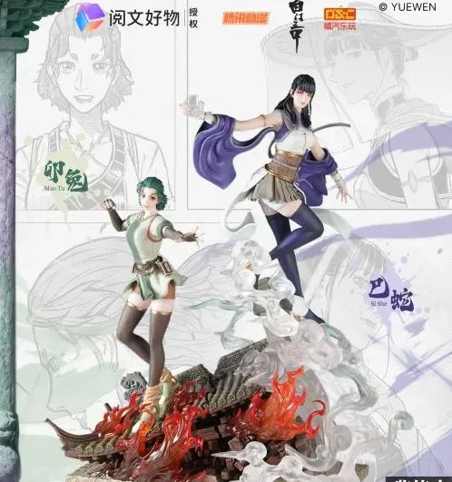 JU QI YUE WAN - Bai Men Wu Jia Mao Tu X Si She 1/6 Statue Licensed Statue