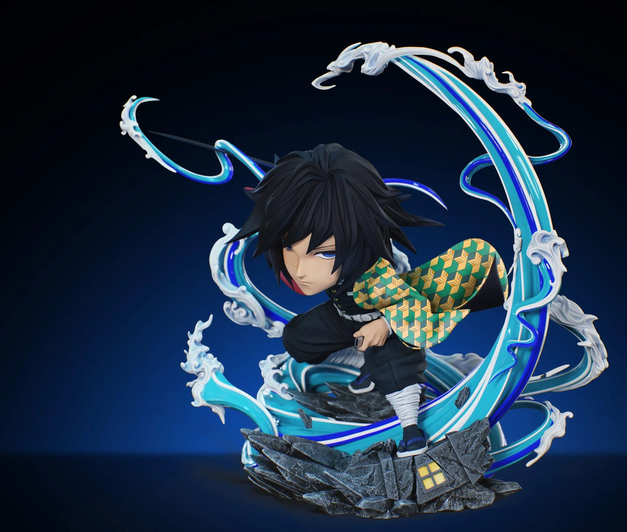 WISTERIA Studio - Hashira #01 Water Hashira Giyu Tomioka Demon Slayer Statue