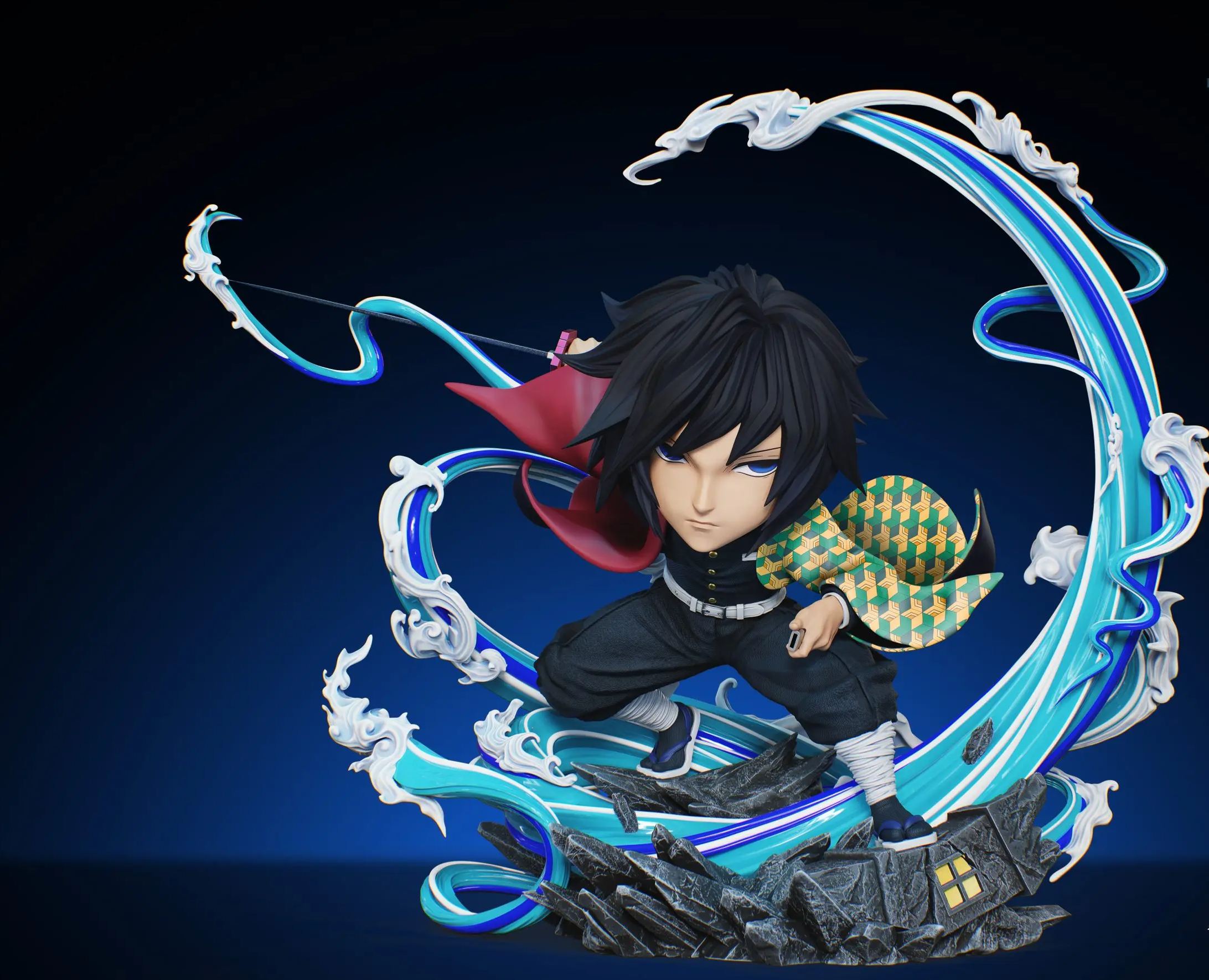 WISTERIA Studio - Hashira #01 Water Hashira Giyu Tomioka Demon Slayer Statue