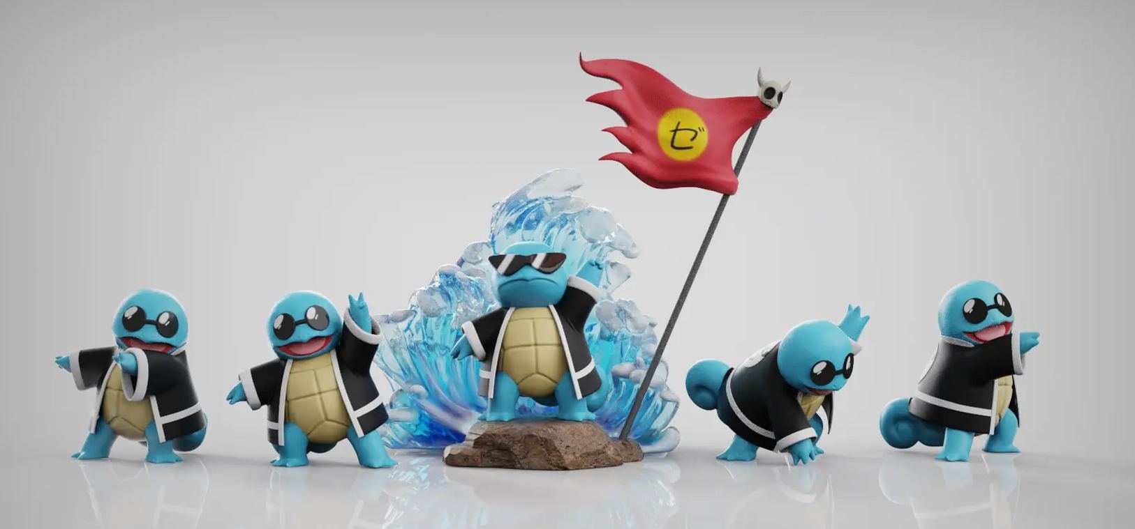 OM Studio - Squirtle Squad Pokemon Statue 