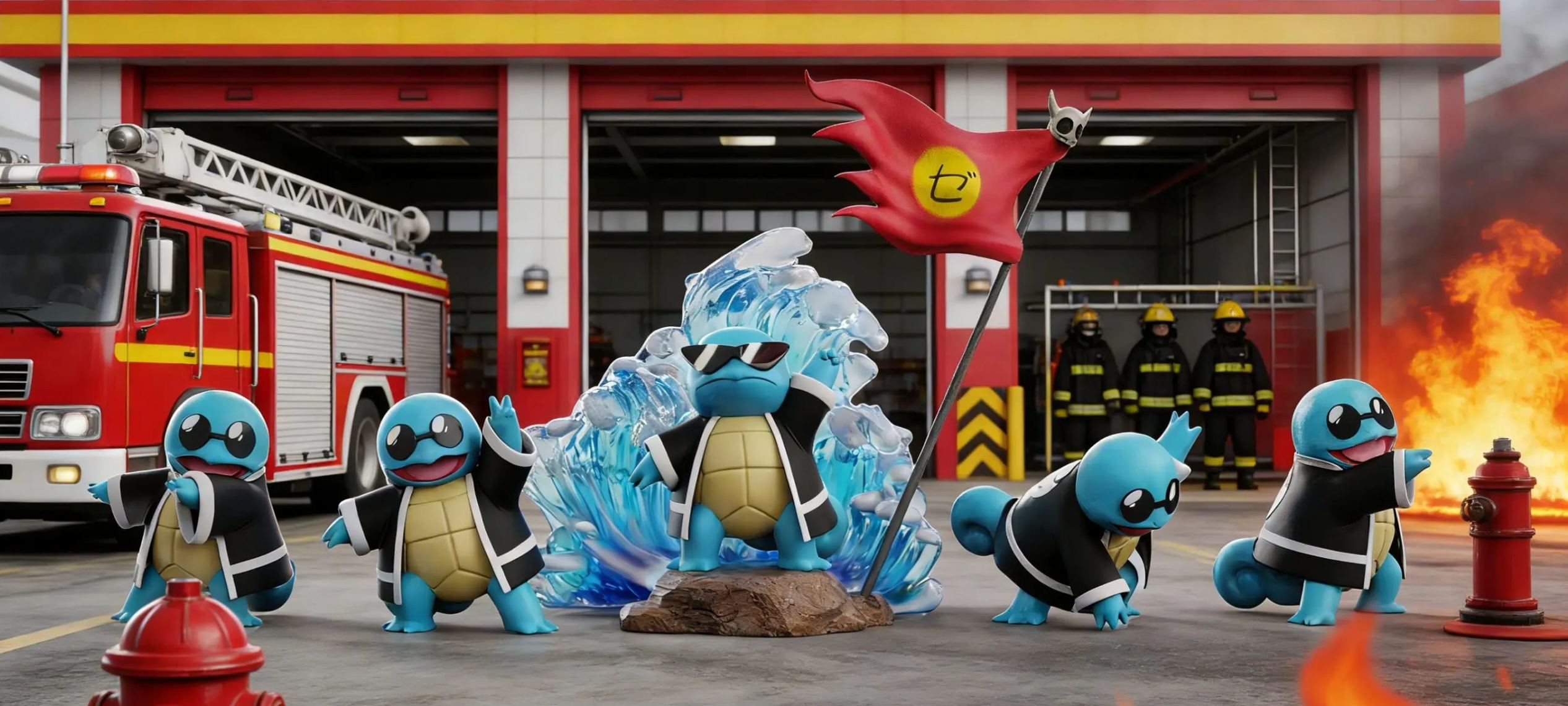 OM Studio - Squirtle Squad Pokemon Statue 