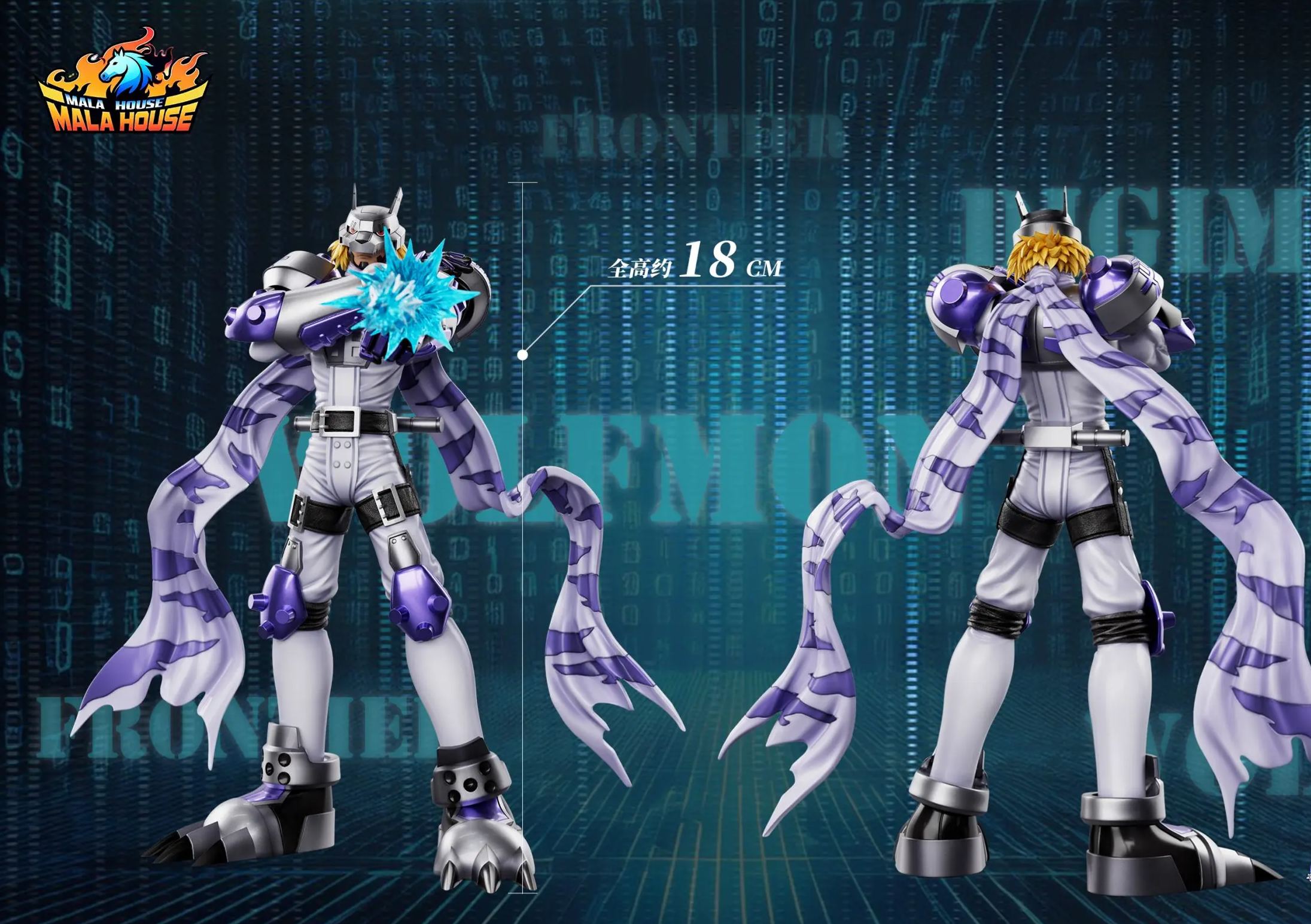 T1 Studio X MALA House Studio - Agnimon X Wolfmon X Chackmon Digimon Statue