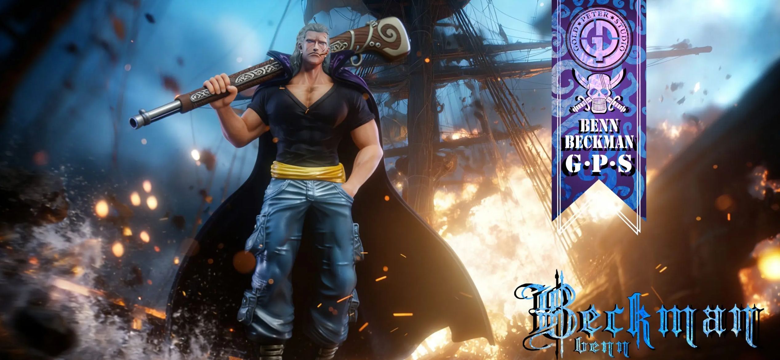 Gold Peter Studio - Benn Beckman Red Hair Pirates One Piece Statue 