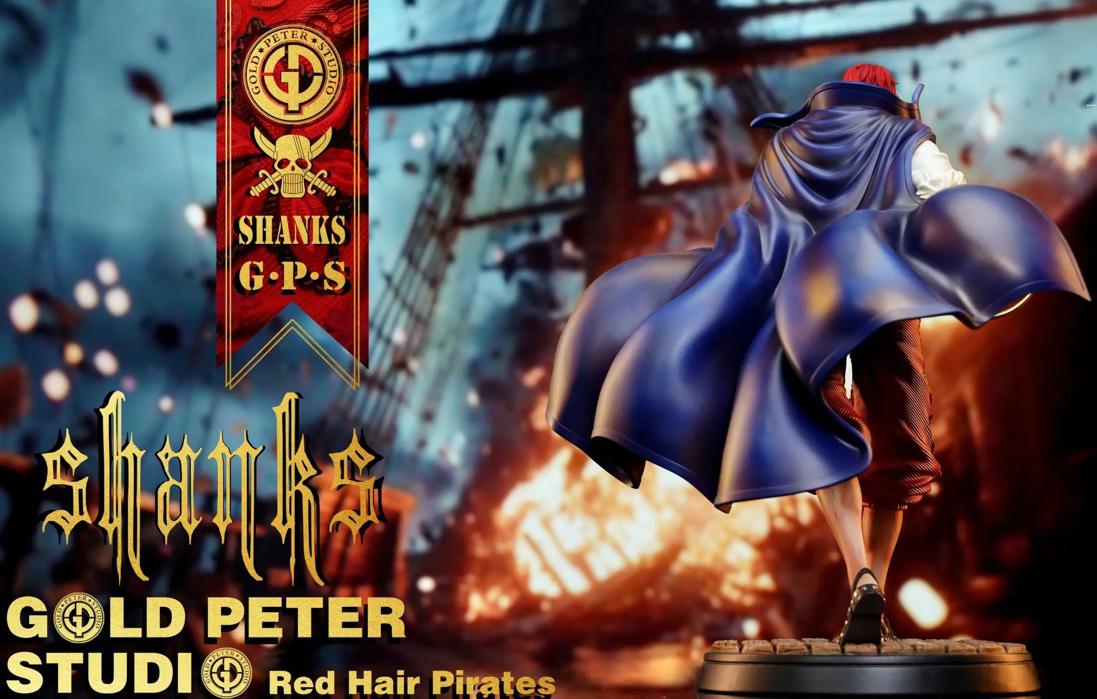 Gold Peter Studio - Shanks Red Hair Pirates One Piece Statue 