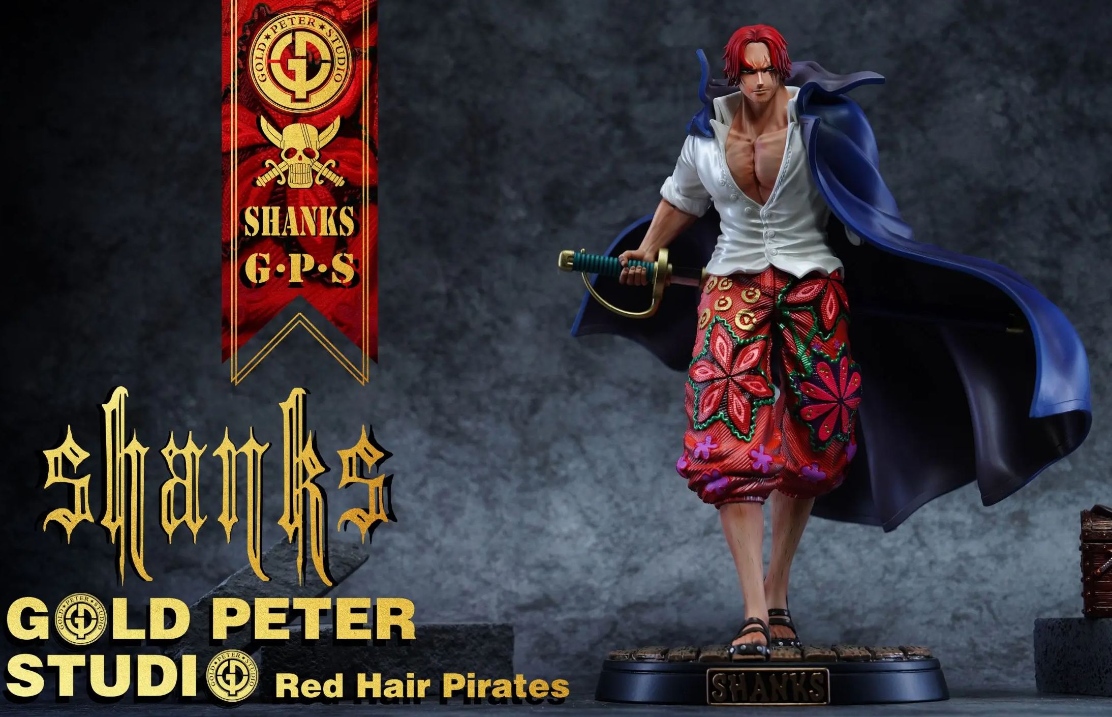 Gold Peter Studio - Shanks Red Hair Pirates One Piece Statue 