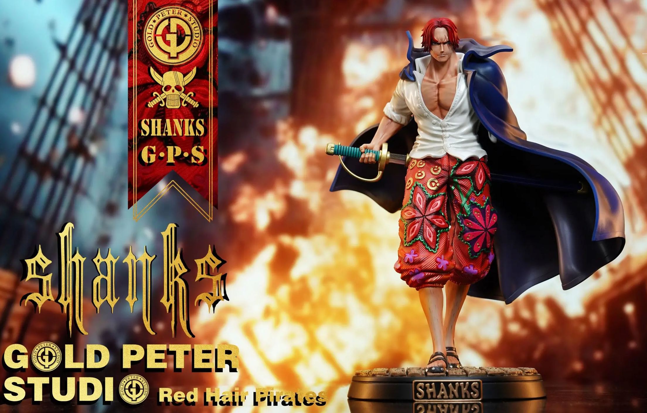 Gold Peter Studio - Shanks Red Hair Pirates One Piece Statue 