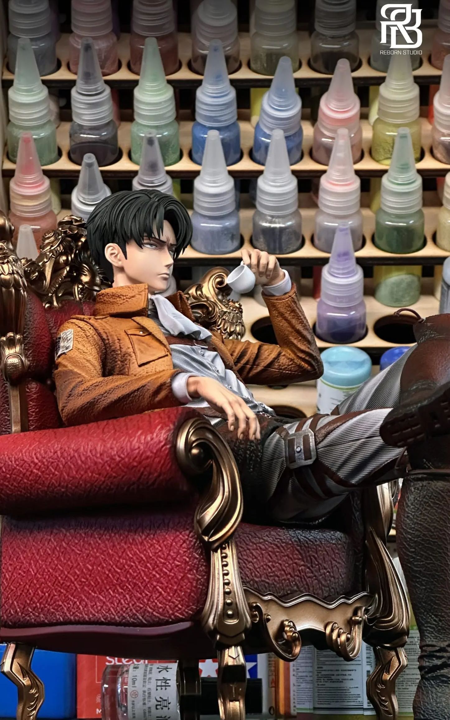 ReBorn Studio - Levi Ackerman Drinking Tea Attack on Titan Statue