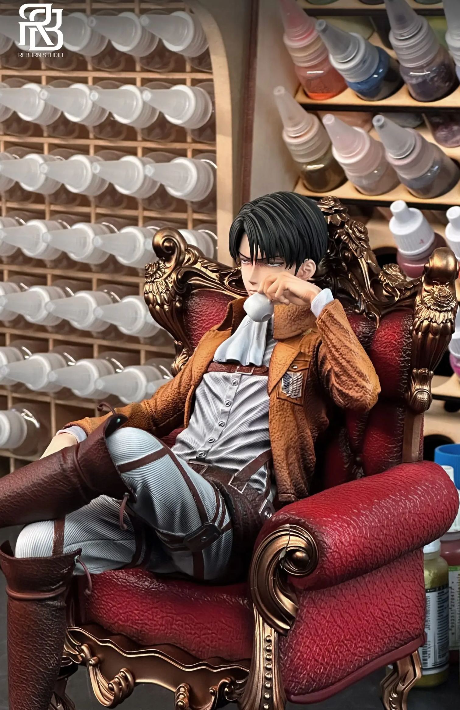 ReBorn Studio - Levi Ackerman Drinking Tea Attack on Titan Statue