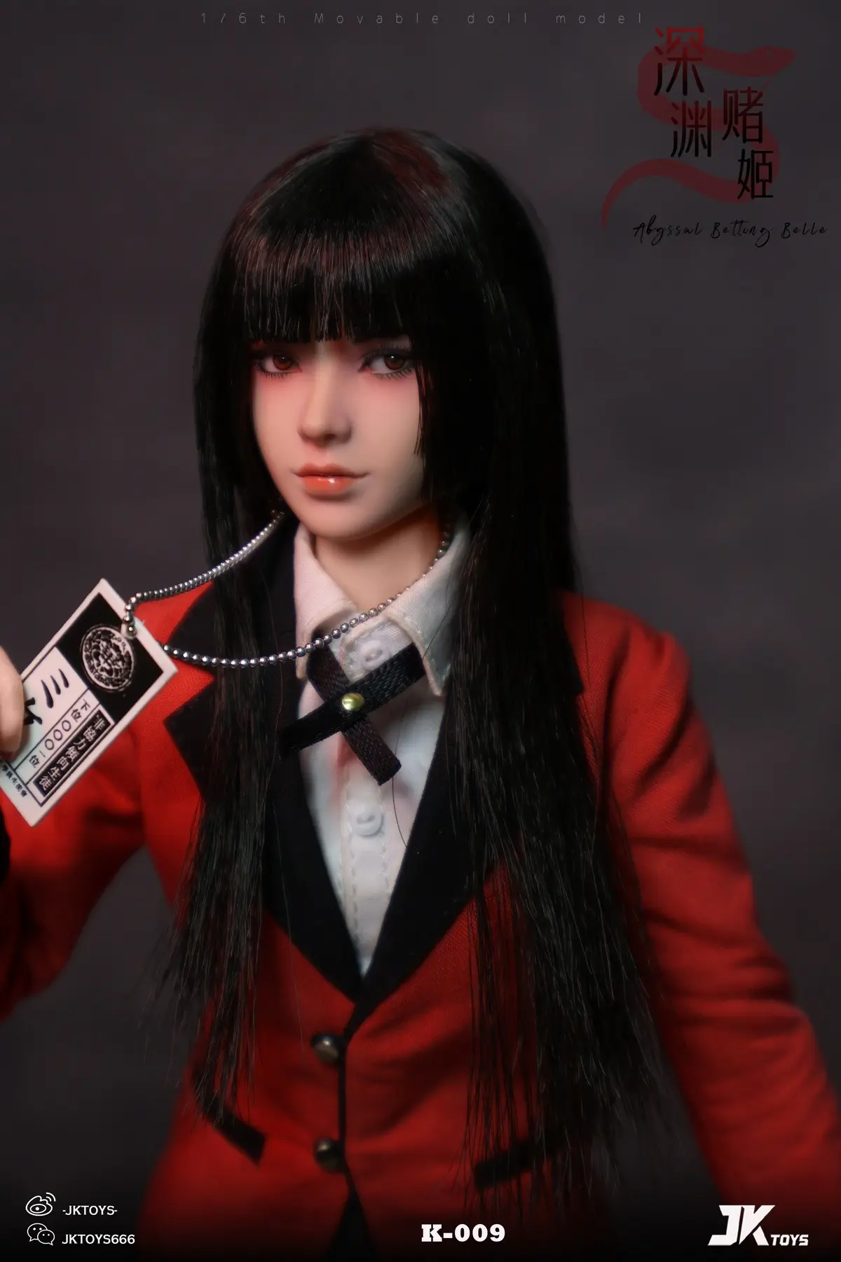 JKTOYS - Kakegurui 1/6 Abyssal Betting Belle Yumeko Movable Eye Hair Implant Head K-009 Statue(GK)