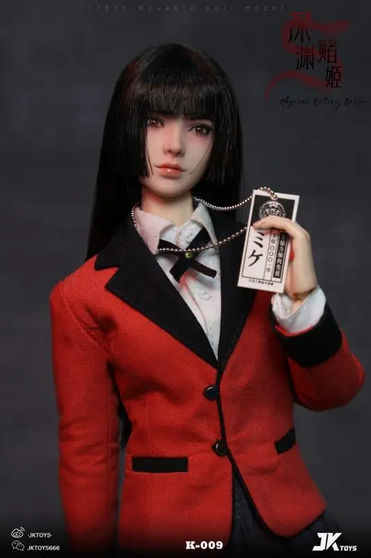 JKTOYS - Kakegurui 1/6 Abyssal Betting Belle Yumeko Movable Eye Hair Implant Head K-009 Statue(GK)