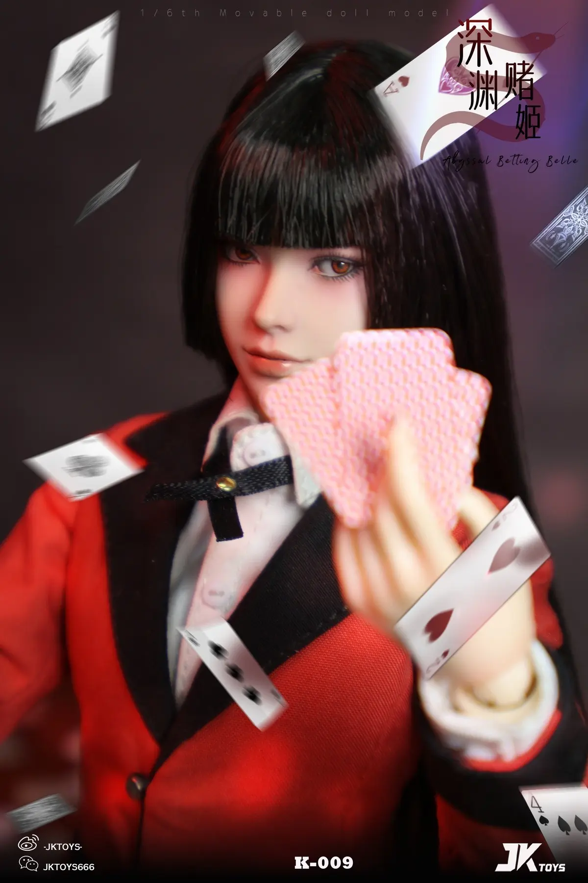 JKTOYS - Kakegurui 1/6 Abyssal Betting Belle Yumeko Movable Eye Hair Implant Head K-009 Statue(GK)
