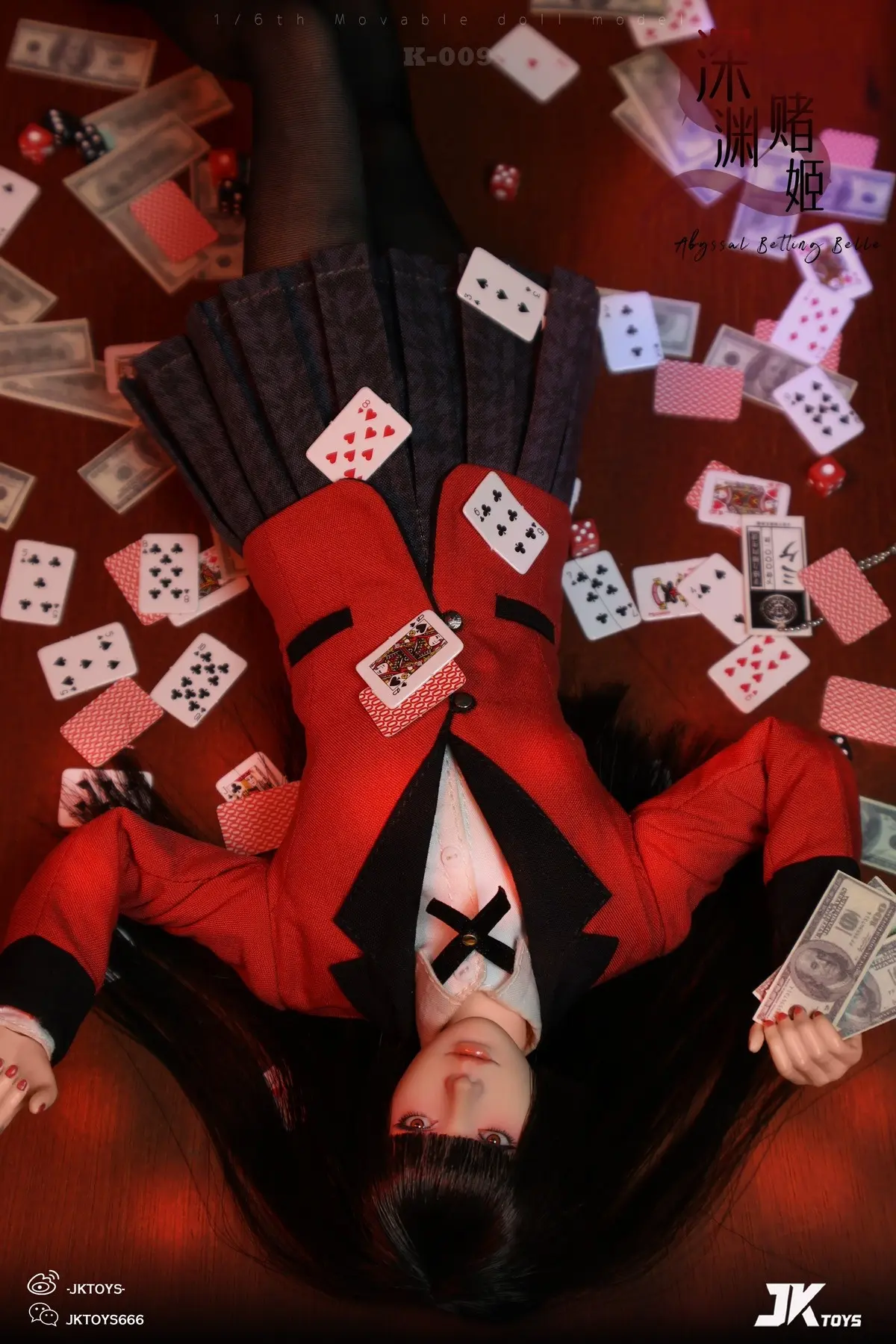 JKTOYS - Kakegurui 1/6 Abyssal Betting Belle Yumeko Movable Eye Hair Implant Head K-009 Statue(GK)