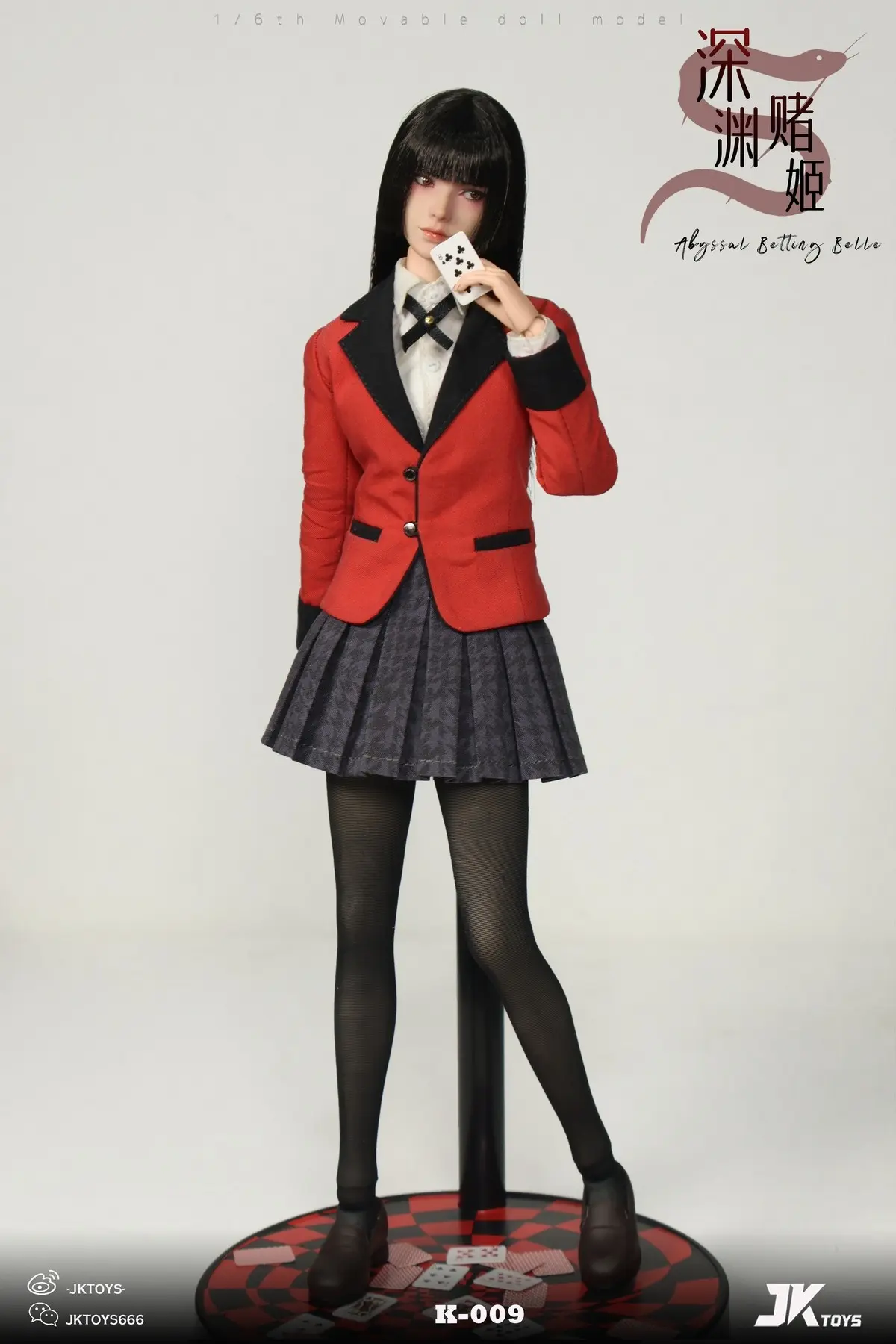 JKTOYS - Kakegurui 1/6 Abyssal Betting Belle Yumeko Movable Eye Hair Implant Head K-009 Statue(GK)