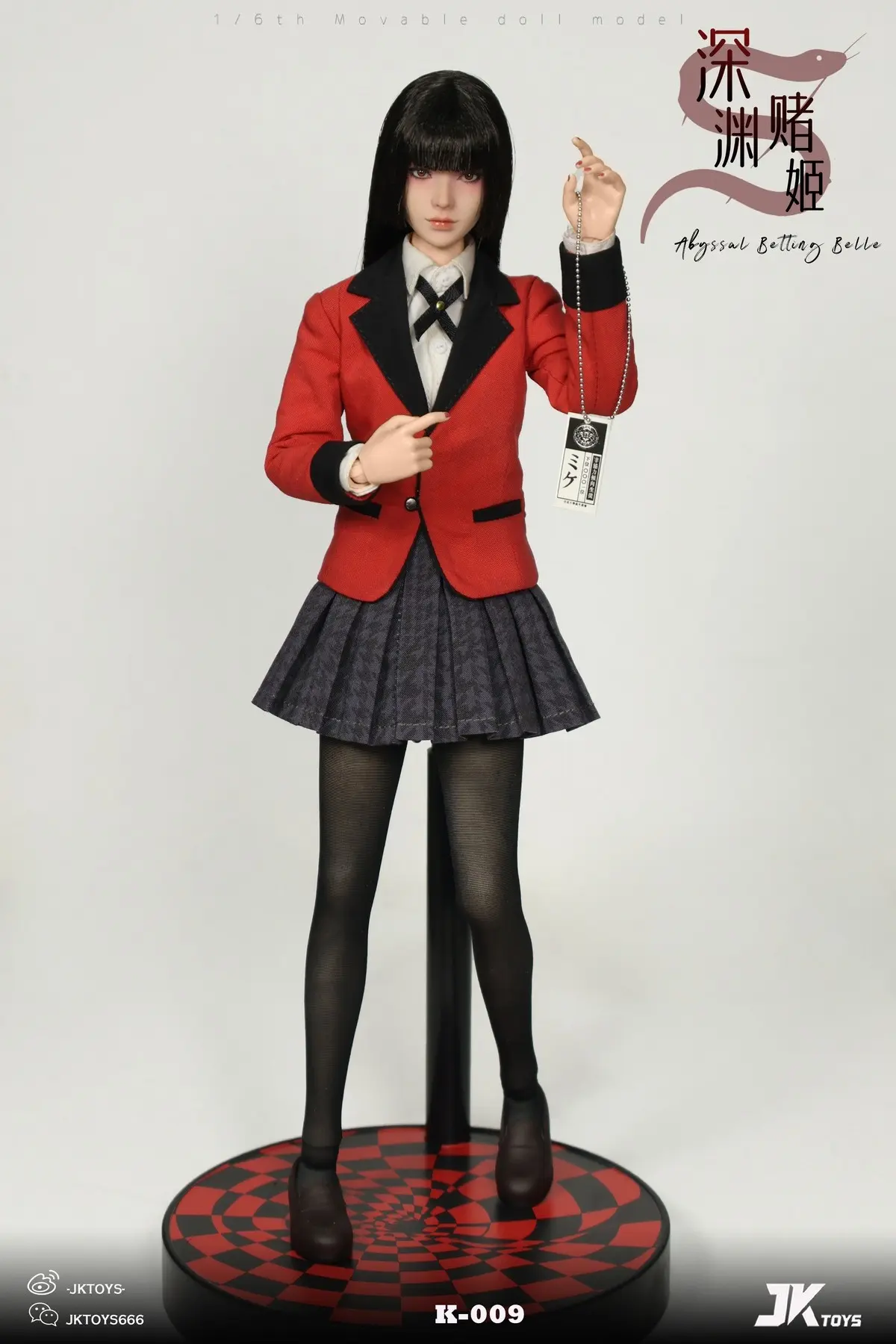 JKTOYS - Kakegurui 1/6 Abyssal Betting Belle Yumeko Movable Eye Hair Implant Head K-009 Statue(GK)